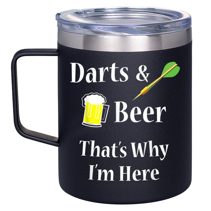 Darts Beer Funny For Dart Player 12oz Stainless Steel Coffee Mug