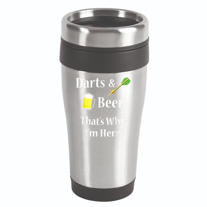 Darts Beer Funny For Dart Player 16oz Travel Tumbler