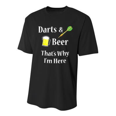 Darts Beer Funny For Dart Player Youth Performance Sprint T-Shirt