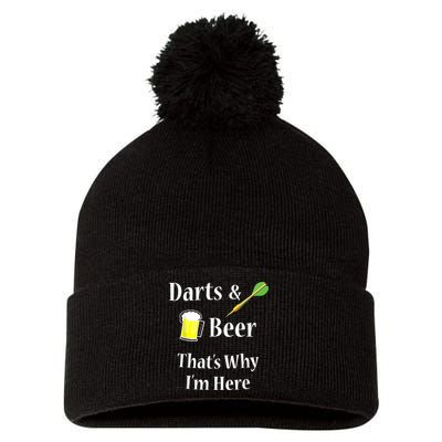 Darts Beer Funny For Dart Player Pom Pom 12in Knit Beanie