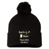 Darts Beer Funny For Dart Player Pom Pom 12in Knit Beanie