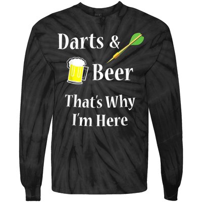 Darts Beer Funny For Dart Player Tie-Dye Long Sleeve Shirt