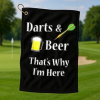 Darts Beer Funny For Dart Player Golf Towel