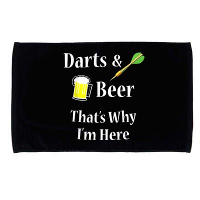 Darts Beer Funny For Dart Player Microfiber Hand Towel