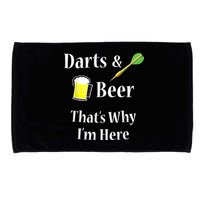 Darts Beer Funny For Dart Player Microfiber Hand Towel