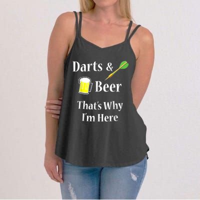 Darts Beer Funny For Dart Player Women's Strappy Tank