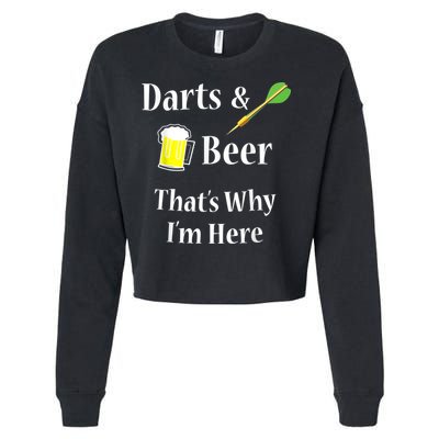 Darts Beer Funny For Dart Player Cropped Pullover Crew
