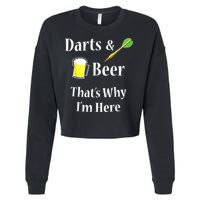 Darts Beer Funny For Dart Player Cropped Pullover Crew