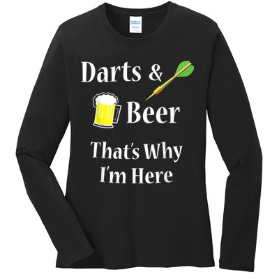 Darts Beer Funny For Dart Player Ladies Long Sleeve Shirt