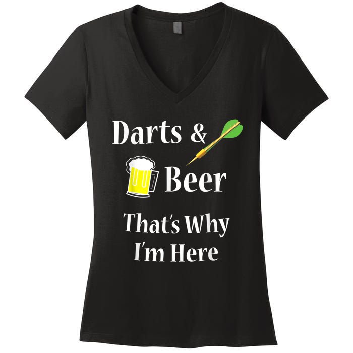 Darts Beer Funny For Dart Player Women's V-Neck T-Shirt