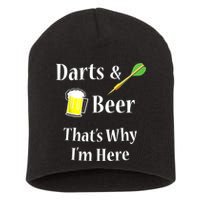 Darts Beer Funny For Dart Player Short Acrylic Beanie