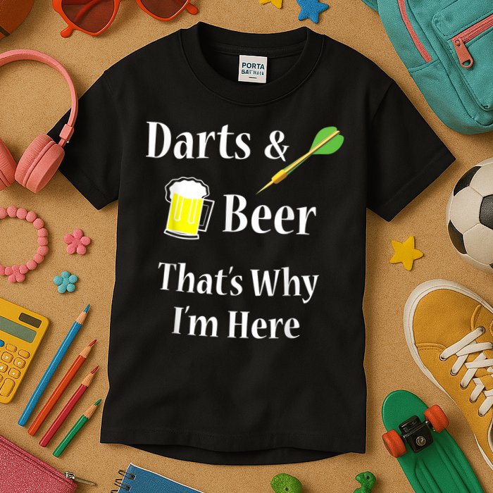 Darts Beer Funny For Dart Player Kids T-Shirt