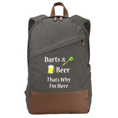 Darts Beer Funny For Dart Player Cotton Canvas Backpack
