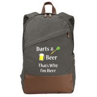 Darts Beer Funny For Dart Player Cotton Canvas Backpack