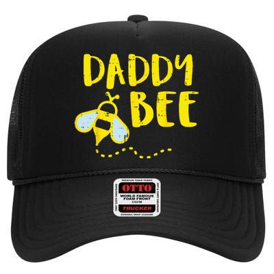 Daddy Bee Family Matching Beekeeping Dad Papa High Crown Mesh Back Trucker Hat