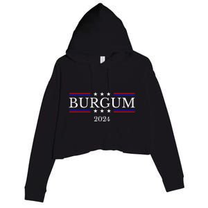 Doug Burgum For President 2024 Election Crop Fleece Hoodie