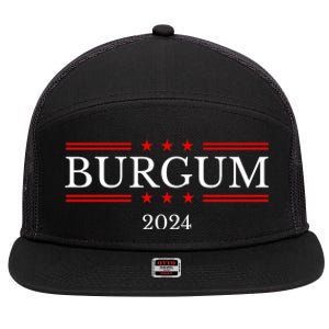 Doug Burgum For President 2024 Election 7 Panel Mesh Trucker Snapback Hat