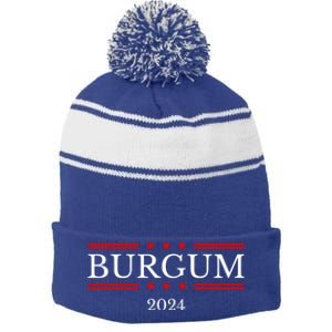 Doug Burgum For President 2024 Election Stripe Pom Pom Beanie