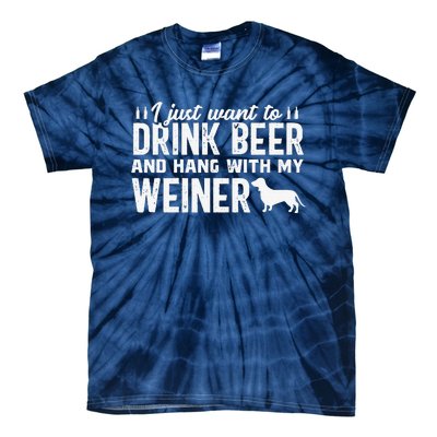 Drink Beer Funny Weiner Daschund Dog Dad Fathers Day Gift Tie-Dye T-Shirt