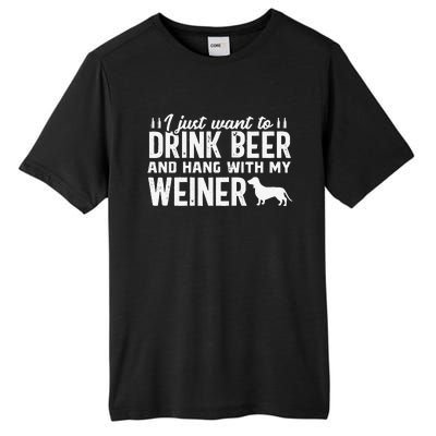 Drink Beer Funny Weiner Daschund Dog Dad Fathers Day Gift Tall Fusion ChromaSoft Performance T-Shirt