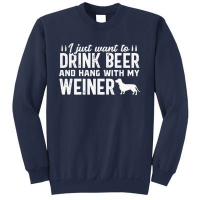 Drink Beer Funny Weiner Daschund Dog Dad Fathers Day Gift Sweatshirt