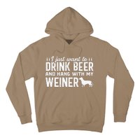 Drink Beer Funny Weiner Daschund Dog Dad Fathers Day Gift Hoodie