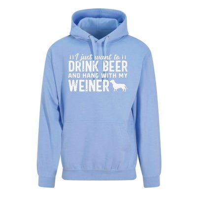 Drink Beer Funny Weiner Daschund Dog Dad Fathers Day Gift Unisex Surf Hoodie