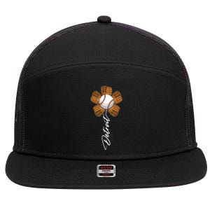 Detroit Baseball Flower Sports Fan 7 Panel Mesh Trucker Snapback Hat