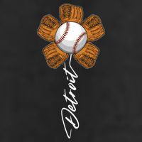 Detroit Baseball Flower Sports Fan 7 Panel Mesh Trucker Snapback Hat