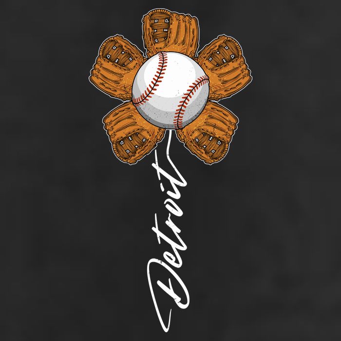 Detroit Baseball Flower Sports Fan 7 Panel Mesh Trucker Snapback Hat