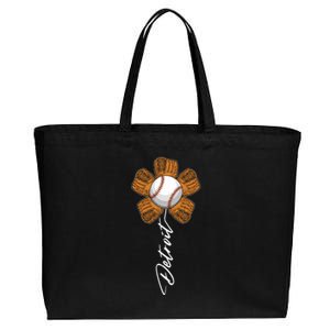 Detroit Baseball Flower Sports Fan Cotton Canvas Jumbo Tote