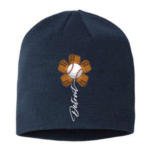 Detroit Baseball Flower Sports Fan Sustainable Beanie