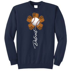 Detroit Baseball Flower Sports Fan Tall Sweatshirt