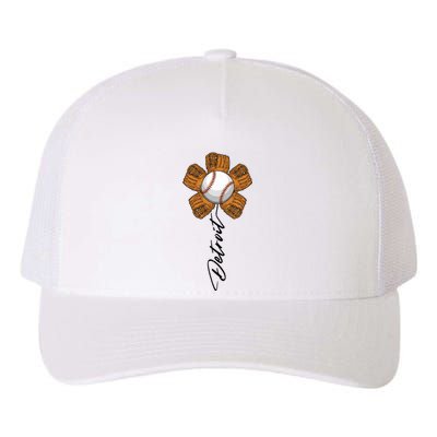 Detroit Baseball Flower Sports Fan Yupoong Adult 5-Panel Trucker Hat