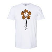 Detroit Baseball Flower Sports Fan Softstyle® CVC T-Shirt