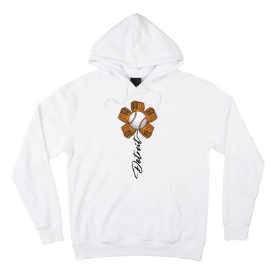 Detroit Baseball Flower Sports Fan Hoodie