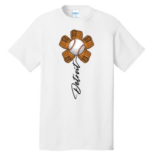 Detroit Baseball Flower Sports Fan Tall T-Shirt