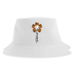 Detroit Baseball Flower Sports Fan Sustainable Bucket Hat