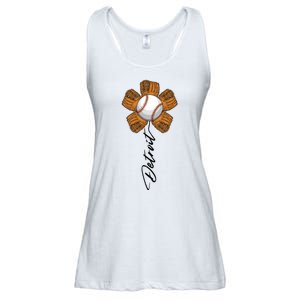 Detroit Baseball Flower Sports Fan Ladies Essential Flowy Tank