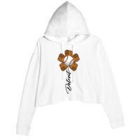 Detroit Baseball Flower Sports Fan Crop Fleece Hoodie