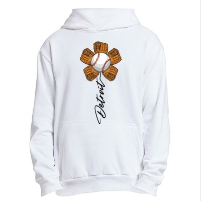 Detroit Baseball Flower Sports Fan Urban Pullover Hoodie