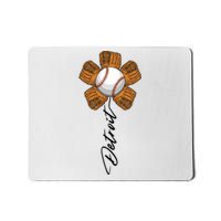 Detroit Baseball Flower Sports Fan Mousepad