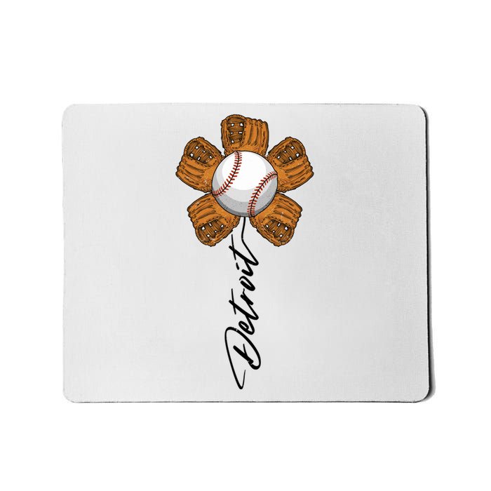 Detroit Baseball Flower Sports Fan Mousepad