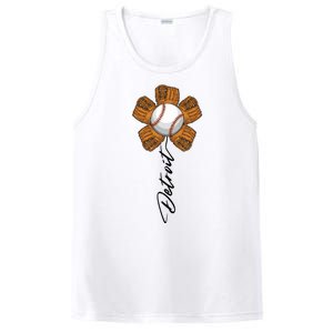 Detroit Baseball Flower Sports Fan PosiCharge Competitor Tank