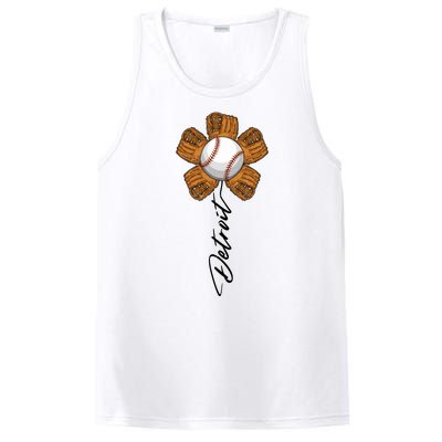 Detroit Baseball Flower Sports Fan PosiCharge Competitor Tank