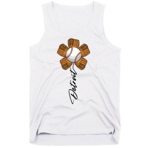 Detroit Baseball Flower Sports Fan Tank Top