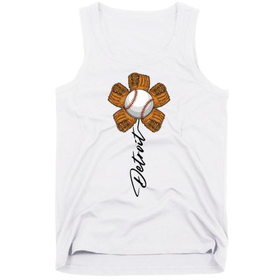 Detroit Baseball Flower Sports Fan Tank Top