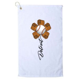 Detroit Baseball Flower Sports Fan Platinum Collection Golf Towel