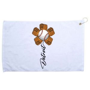 Detroit Baseball Flower Sports Fan Grommeted Golf Towel