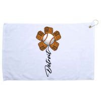 Detroit Baseball Flower Sports Fan Grommeted Golf Towel